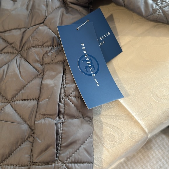 Perry Ellis Diamond Quilt Cire Faux Shearling Lined Jacket - Picture 6 of 9